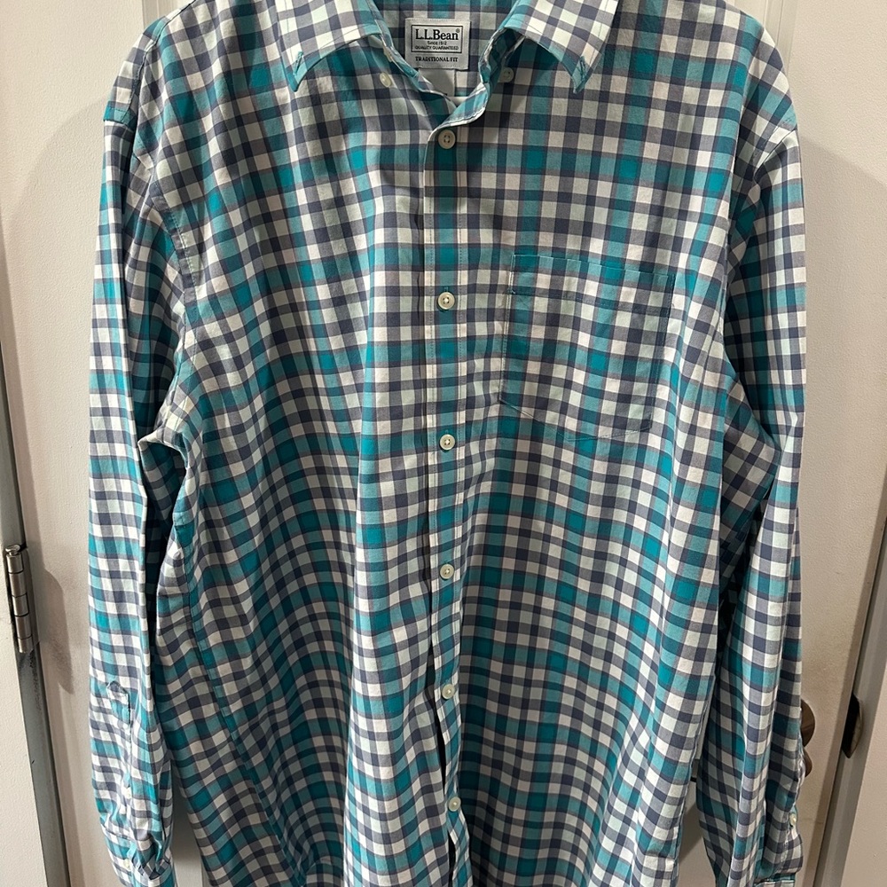 L.L.Bean Men’s Plaid Button Down Shirt | Large | Traditional Fit